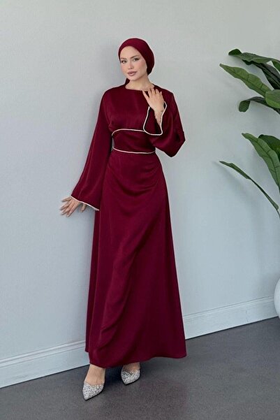 Şulemoda Giyim Rochie de seară cu mâneci și talie împodobite cu pietre tip ba...