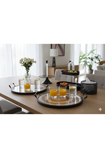 Generic An elegant hospitality set including a dessert stand, serving trays, ...