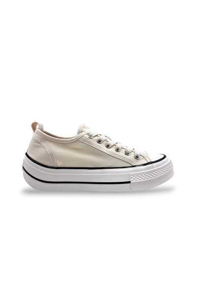 Guja Beige Color Linen Sneakers with Rubber Laces