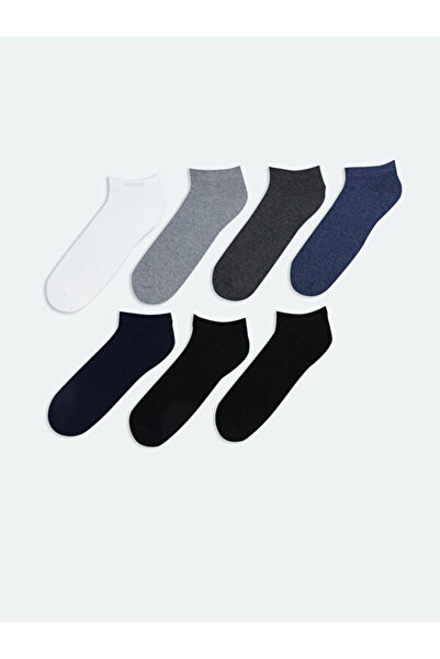 LC Waikiki Rmz Gi̇yi̇m Farkiyla Men's Booties Socks 7-Pack