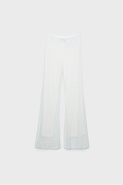 Stradivarius Lace bell bottom trousers