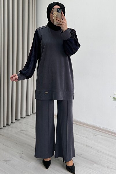 T Moda Store Tripen Yeni Sezon İpek Kupra Kol Detaylı Tesettür İkili Takım