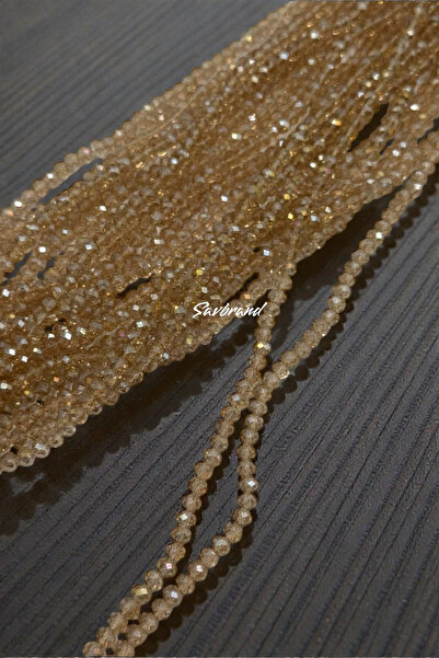 SavBrand Κρυστάλλινες χάντρες 4 χιλιοστών – Χρώμα Χρυσό Σαμπάνιας – 10 Σειρές