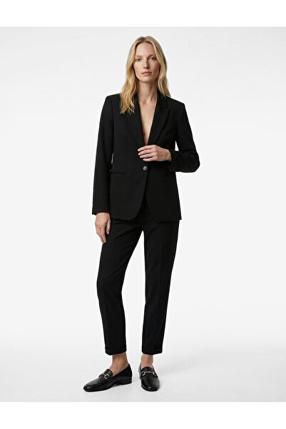Koton Straight Leg Viscose Blend Cigarette Pants with Pockets
