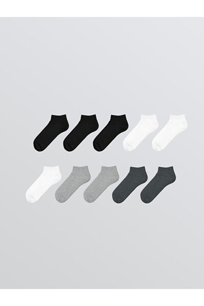 LC Waikiki Rmz Gi̇yi̇m Farkiyla Men's Booties Socks 10-Pack