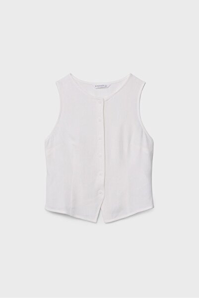Stradivarius Sleeveless buttoned top