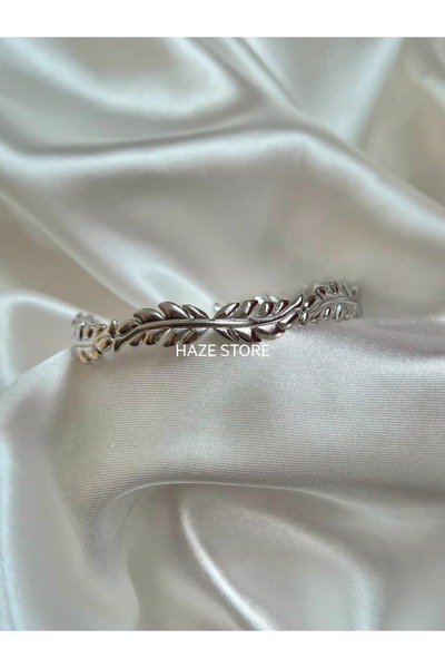 Haze Başak Gold Çelik Kelepçe Bilezik Vintage