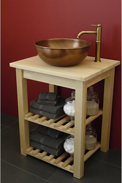 Ahşap Banyo Dolabı | Masif Banyo Dolabı Modülü | Doğal Banyo Dolabı