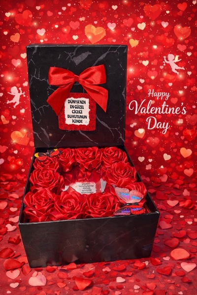 ADA HOME COLLECTION SHOP KADINLAR GÜNÜ VE SEVGİLİLER GÜNÜNE ÖZEL KUTUDA KADİF...