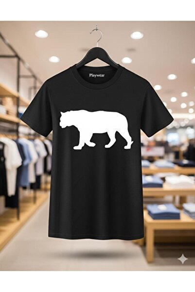 playwear PLAY WEAR Tricou unisex cu imprimeu SHADOW TIGER, cu guler rotund