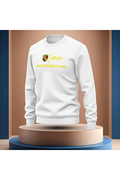 Farah Tekstil Erkek Sıfır Yaka Pamuklu Likralı P'ORSC'HE Baskılı Sweatshirt G...