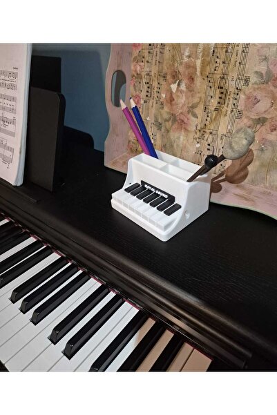 müzikveherşey Piyano Kalemlik Organizer Beyaz