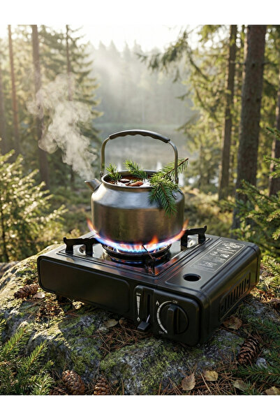emybox Portatif Kamp Ocağı 2.3kW Rüzgar Korumalı Çantalı - Nurgaz Kartuş Uyumlu Outdoor Piknik Seti