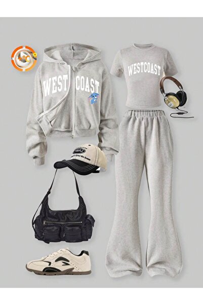 VESTIR BIEN Zapadno šivano trodelno zimsko odelo sa patentnim zatvaračem, siv...