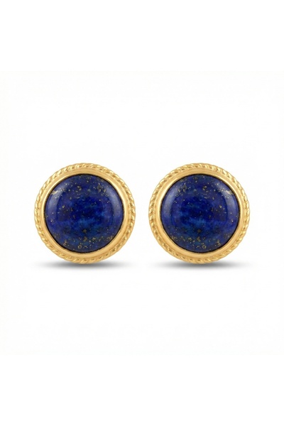 makeitbylove Sultan El Yapımı Lapis Lazuli Büyük Nokta Küpe, Bilgelik Sembolü...