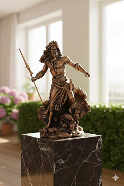 Dekoromi Dekoratif Posedion Savaşçı Heykeli 45x30cm (Ev, Ofis, Gamer Hobi Oda...