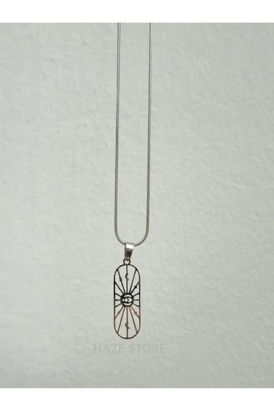 Haze Sun Plate Necklace 316L Stainless Steel Vintage Silver Silver