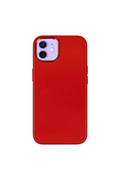 eco port Iphone 12 case asian leather silicone - red
