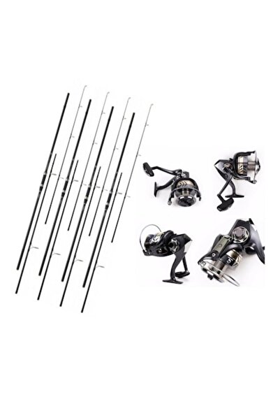 Cool Angel Set de 4 lansete din carbon 3,90 m, 3 segmente, 4 mulinete ACE 1200