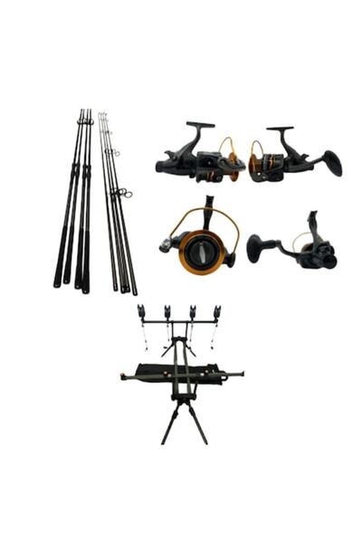 eastshark Set 4 Lansete Carbon 3, 90 m, 2 Segm, 4 Mulinete Fascinate 8000 cu ...