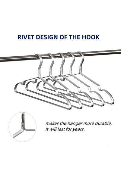 AMBER HOME Premium Aluminum Coat Hangers 20pcs