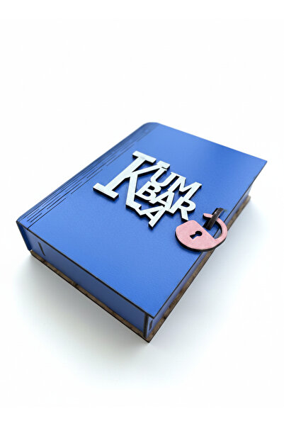Altın express Wooden Book Piggy Bank with Lock |   Decorative Blue Money Savi...