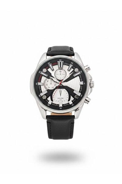 Leerybee Men's Sport Stylish Wristwatch Large Case Leather Strap Casual Watch