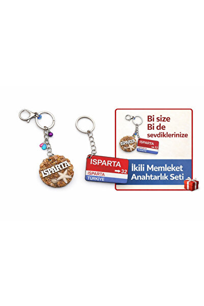 Home Isparta Hometown Themed Handmade Keychain Set of 2