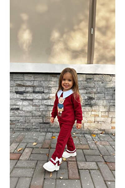 Alvadonna Детски панталони с яка и панделка Двукомпонентен комплект за момичета