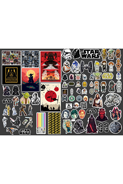 jadesticker Star Wars Sticker Seti 50’li – Laptop Kupak Defter Ajanda Journal...