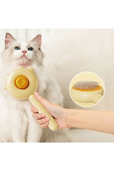 silver zenn مشط الحيوانات الأليفة ذو التنظيف التلقائي بتصميم Pati