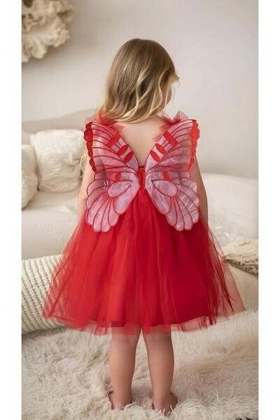 BİLGEN Style Girl's Special Occasion Party Dress with Straps and Angel Wings,...