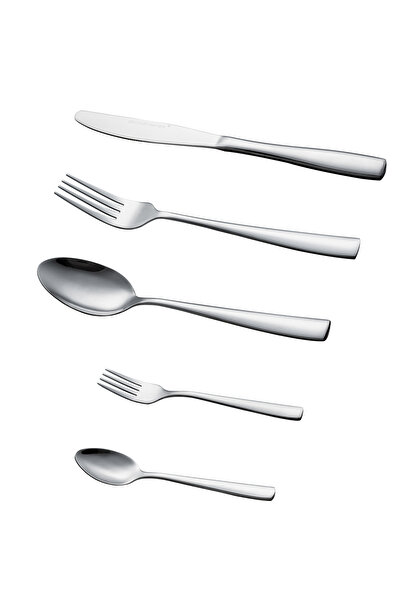 Malooki 30 Piece Cutlery Set for 6 People, 18/10 Stainless Steel – Shiny Silver