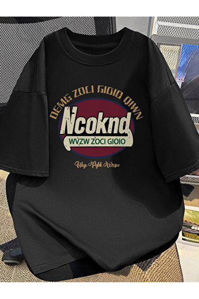 ibibik moda Special nicknd printed oversize cotton bicycle collar t-shirt