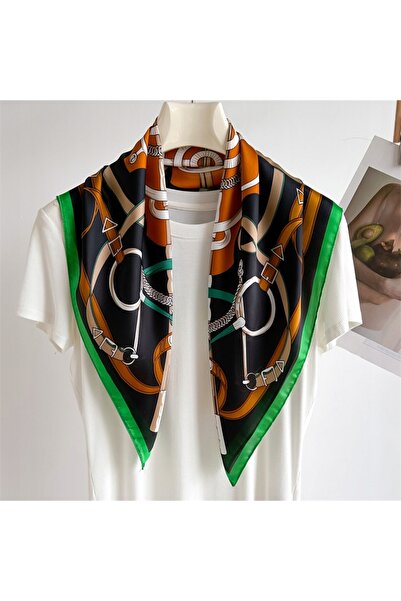 Carla Moreno Eșarfă dama cu imprimeu, tip mătase, șal elegant pentru cadou, 7...