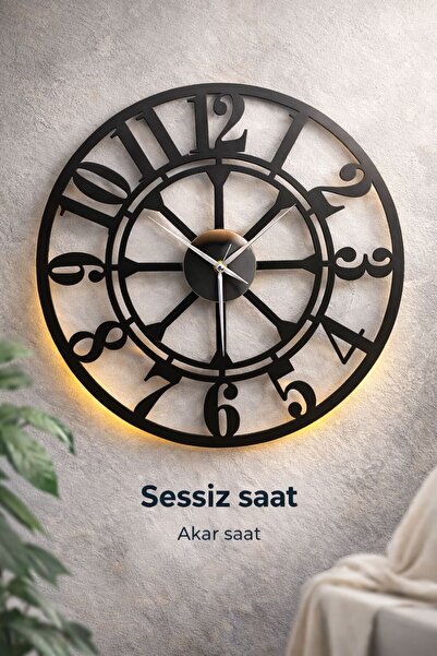 Meed Design ساعة حائط خشبية (مقاس 43×43 سم) - تتميز بآلية صامتة - ساعة