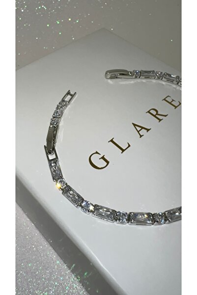 GLARE JEWELRY CO Baget-Oval Tırtıl Modeli Gümüş Pırlanta Montür Suyolu Çelik ...