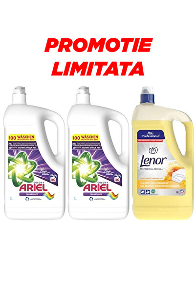 Ariel 2x Color+ Detergent 100 washes, 5L + Lenor Summer Breeze Conditioner 20...