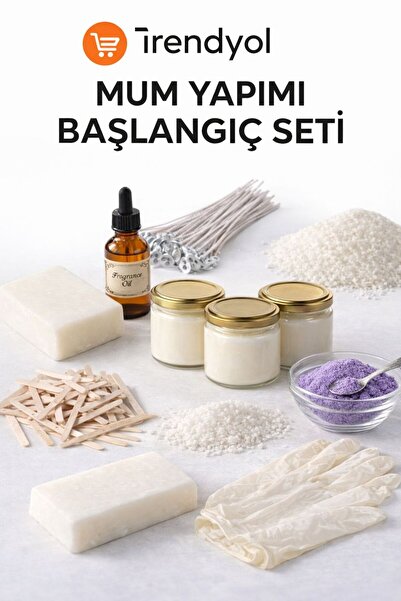 aralmini Mum Yapımı Başlangıç Seti – 1000 gr Saf Parafin, Esanslı, Pigmentli,...
