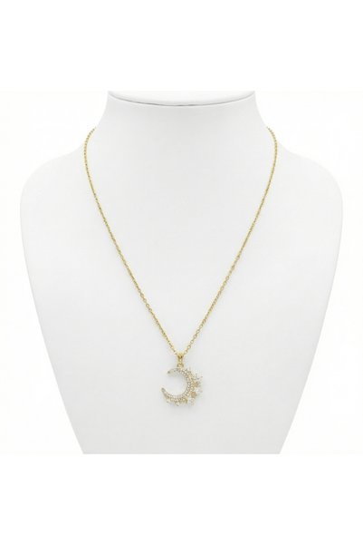 AccessoriesCınCık 316L Anti-Tarnish Steel Gold Color Moon Star Women's Necklace