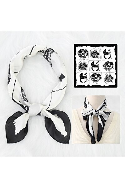 Carla Moreno Women's Printed scarf, silk type, elegant shawl for gift, 70×70 cm