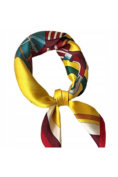 Carla Moreno Women's Printed scarf, silk type, elegant shawl for gift, 70×70 cm