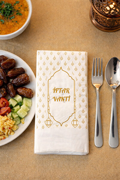 MGEStore İftar Vakti Desenli Peçete Ramazan Sofrası İçin Şık ve Hijyenik Peçe...