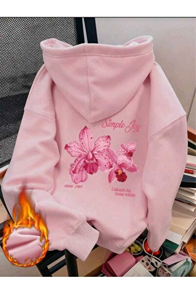 DİVİN Women's Printed Sweatshirt Quality Fabric Oversized Cut