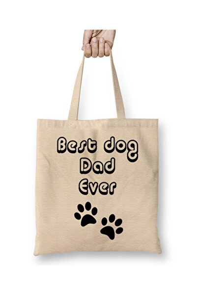 Toyaso Best Dog Dad Ever Dog White Tote Bag Long Handle Shopping Bag Beach Bag