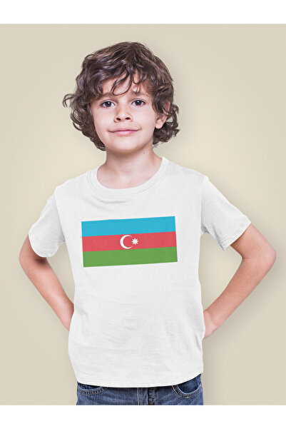 Morinna Azerbaijan Flag Printed Children's T-Shirt T-Shirt Mr-01