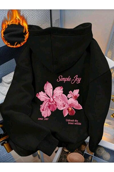 DİVİN Women's Printed Sweatshirt Quality Fabric Oversized Cut