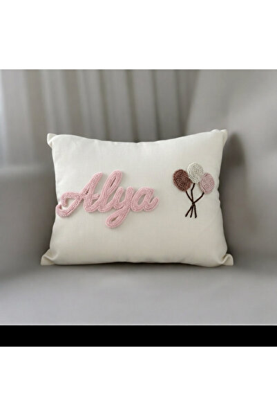 Les Passent Изпрана ленена възглавница с избродирано име