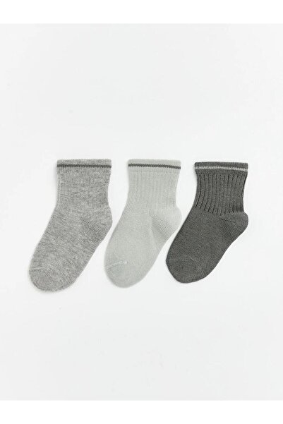 LC Waikiki Gray Baby Boy Socks 3-Pack (S6)