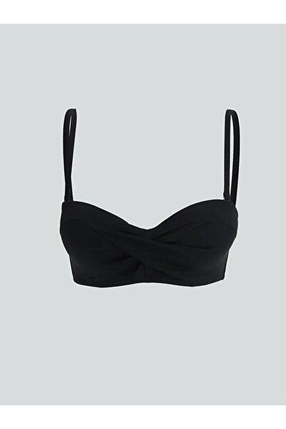 LC Waikiki Black Removable Strap Unpadded Women's Bikini Top (S6)